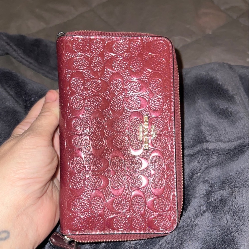 Coach pink Sparkly wallet  - inside ripped outside perfect